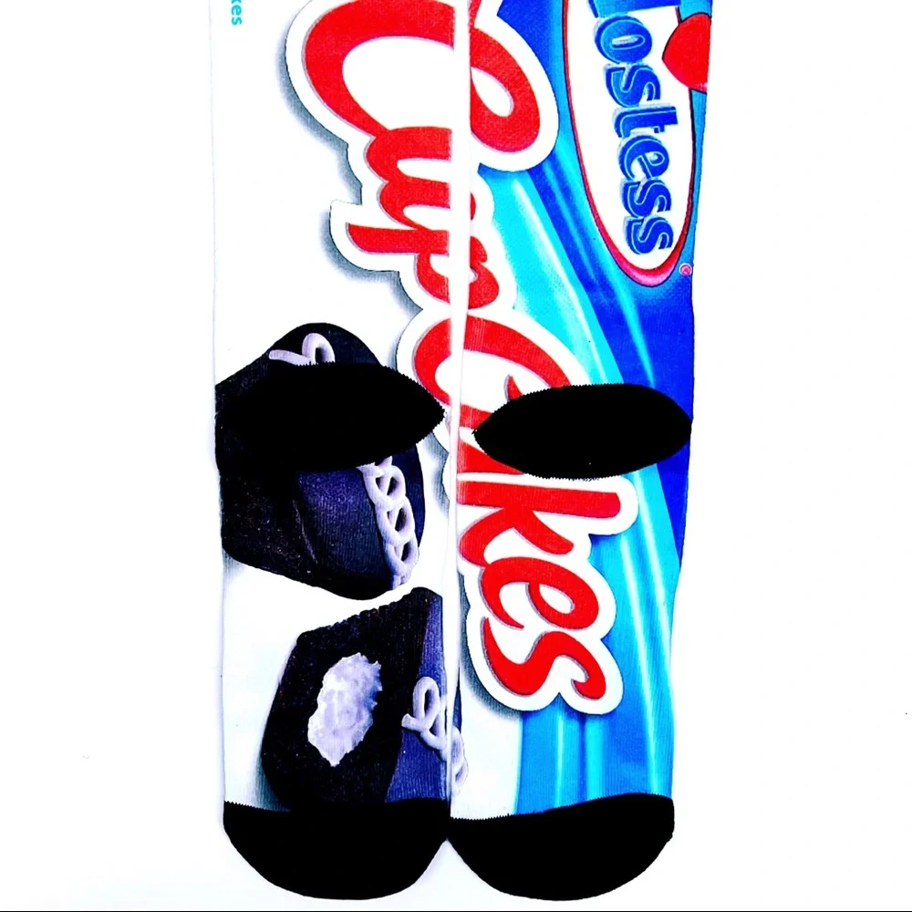 Odd Sox Hostess Cupcake Crew Socks Mens Womens Fun Novelty Gift Blue White Red